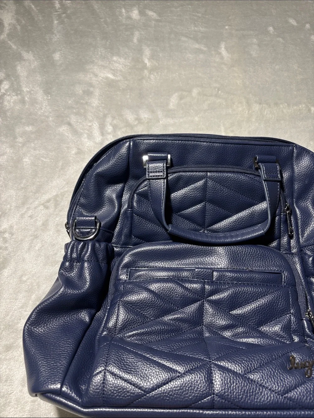 Lug Canter Navy Blue Quilted Convertible Backpack Shoulder Bag